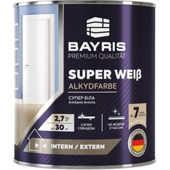 Фарба емаль Bayris Super Weiss аклідна 2.7 кг супер-біла (Б00002024)