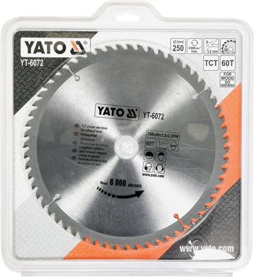 Диск пильный Yato 250х2.2х30 мм YT-6072