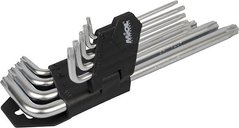 Набір ключів шестигранників Т10 - Т50 мм Torx Г-образний 9 од подовжені Miol 56-398