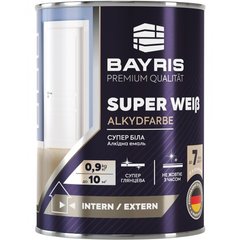 Фарба емаль Bayris Super Weiss аклідна 0.9 кг супер-біла (Б00002009)