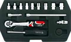 Набір головок торцевих 1/4 "4-13 мм + рукоятка 15 шт Yato YT-1444R