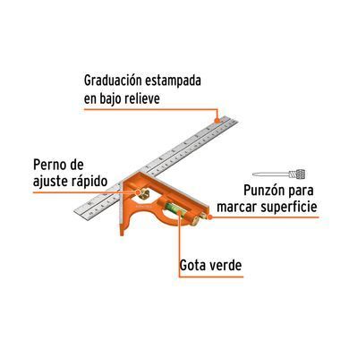 Combination angle bar Truper 300 mm 115 mm (ECT-12)