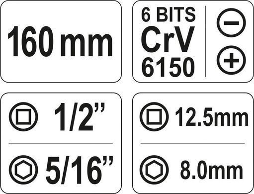 Отвертка YATO ударная YT-2802