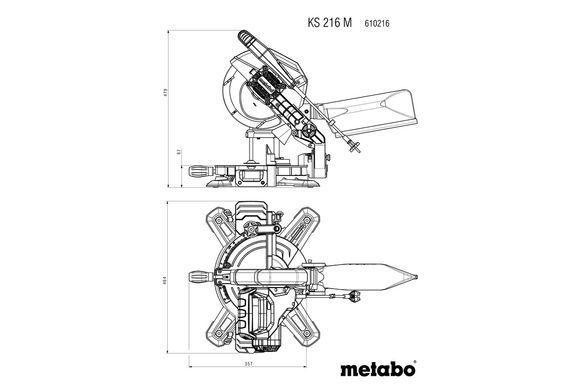Пила торцювальна мережева Metabo KS 216 M 1350 Вт 216 мм (610216900)
