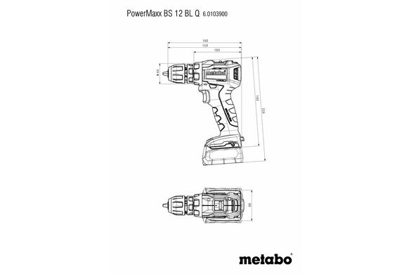 Шуруповерт-дриль акумуляторний Metabo PowerMaxx BS 12 BL Q 12 В 45 Нм (601039800)