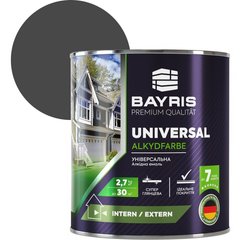 Фарба емаль Bayris Universal аклідна 2.7 кг темно-сіра (Б00002030)