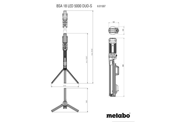 Прожектор акумуляторний Metabo BSA 18 LED 5000 DUO-S 18 В 5000 Лм (601507850)