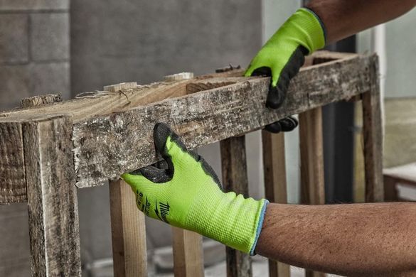 Рукавиці робочі сигнальні Milwaukee HI-VIS CUT B із захистом від порізу 2 рівня EN ISO 21420 і EN 388:2016 р.7/S (4932479921)