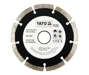 Круг відрізний алмазний Yato 125х22.2 мм YT-6003
