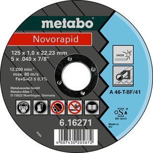 Круг відрізний по металу Metabo Novorapid 230х1.9х22.23 мм (616274000)