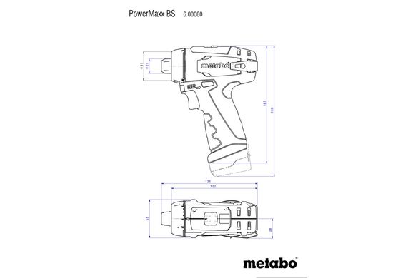 Шуруповерт-дриль акумуляторний METABO PowerMaxx BS Basic 12 В LC12 (600984500)
