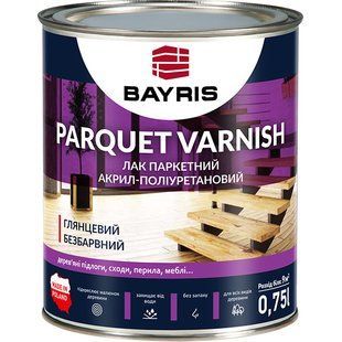 Glossy parquet varnish Bayris Parquet Varnish 0.75 l 80-85 ml/m&sup2; (Б00001527)