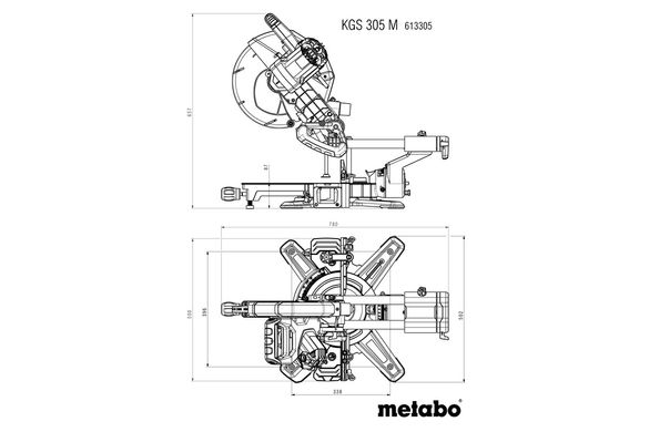Corded miter saw Metabo KGS 305 M machine stand KSU 251 2000 W 305 mm (691215000)