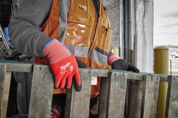 Winter work gloves Milwaukee CUT B with cut protection at level 2 EN ISO 21420, EN388:2016 s.7/S (4932480601)