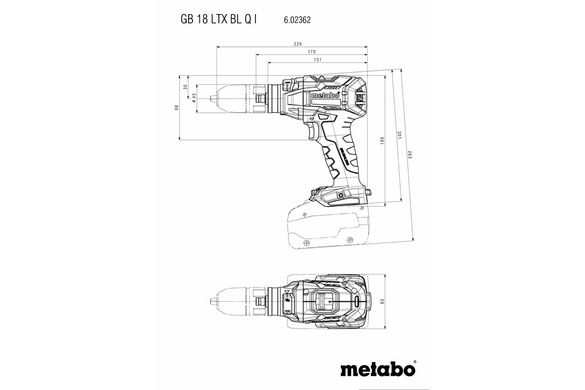 Шуруповерт-дриль акумуляторний Metabo GB 18 LTX BL Q I 18 В 13 мм (602362500)