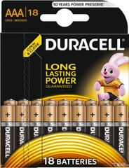 Батарея ААА DURACELL 1.5V LR03 Basic (18од), пак