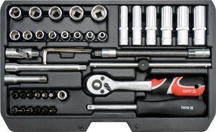 Набір головок торцевих 1/4 "4-25 мм + рукоятка 42 шт Yato YT-14481
