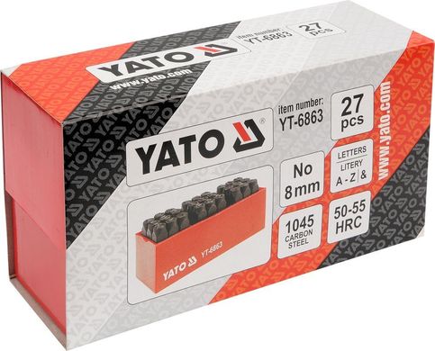 Штамповка літер 8 мм 27 од YATO YT-6863