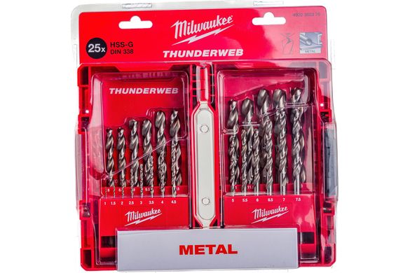 Набір свердел по металу Milwaukee Thunderweb HSS-G 1-13 мм 25 шт (4932352376)