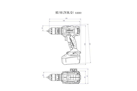 Шуруповерт-дриль акумуляторний Metabo BS 18 LTX BL Q I 18 В 130 Нм (602359840)