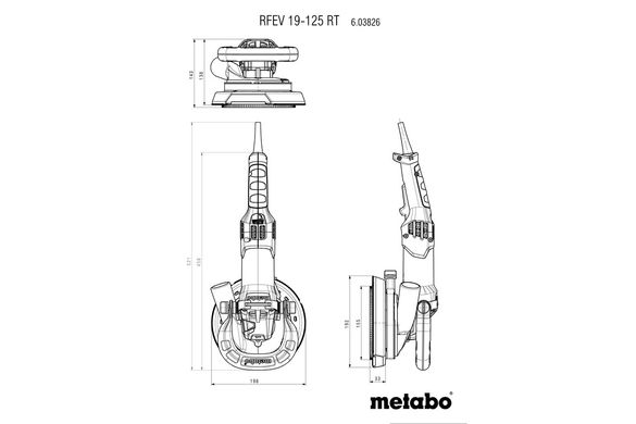 Corded milling machine for repair works Metabo RFEV 19-125 RT 1900 W 125 mm (603826710)
