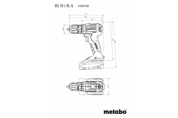 Шуруповерт-дриль акумуляторний Metabo BS 18 L BL Q 18 В 60 Нм (602327500)