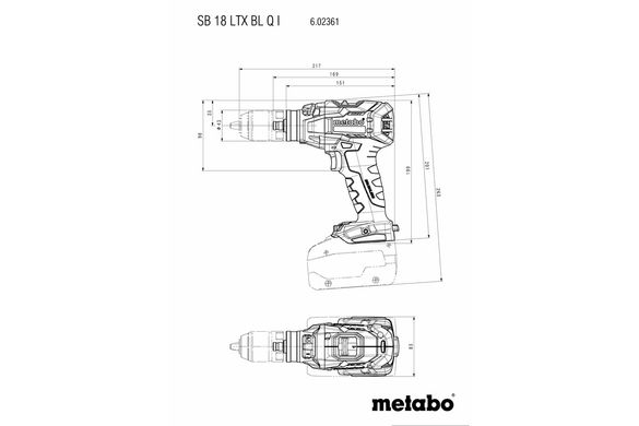 Шуруповерт-дриль акумуляторний METABO SB 18 LTX BL Q I ASC 55 (602361650)