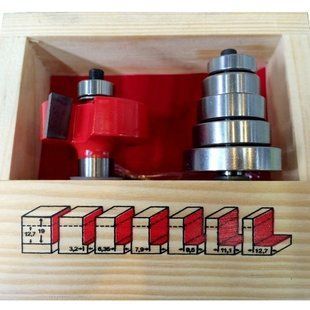 Set of edge folding milling cutters Ataka 12 х 54 mm for selecting quarters 7 pcs (151318)