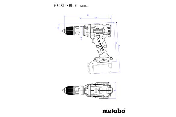 Шуруповерт-дриль-різьборіз акумуляторний Metabo GB 18 LTX BL Q I 18 В 13 мм (603828840)