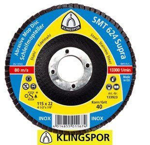 Круг пелюстковий торцевий KLINGSPOR SMT 624 125х22.23 мм Р40 322772