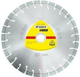 Круг відрізний алмазний KLINGSPOR DT 600 U 30K 230х2.6х22.23 мм 322634