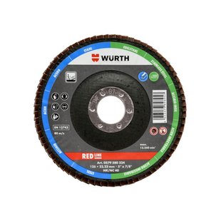 Круг пелюстковий зачисний WÜRTH Red line 125 мм 22.2 мм (0579580328)