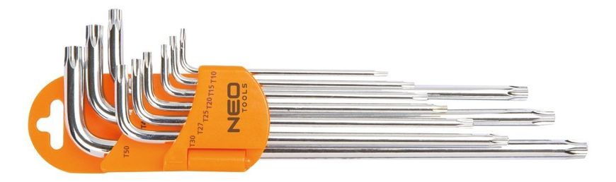 Набір ключів шестигранників Т10 - Т50 мм Torx 9 од NEO 09-526