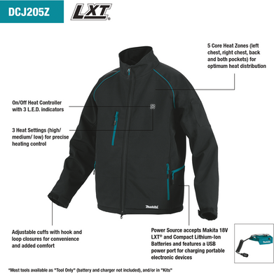 Куртка з підігрівом Makita LXT L DCJ205ZL