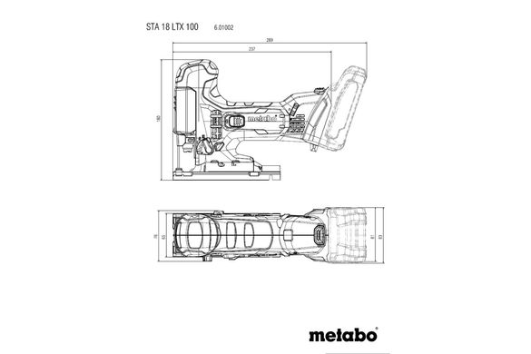 Лобзик акумуляторний Metabo STA 18 LTX 100 18 В 22 мм (UA601002890)