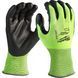 Signaling work gloves Milwaukee HI-VIS CUT D with cut protection at level 4 EN ISO 21420, EN388:2016 s.7/S (4932479926)