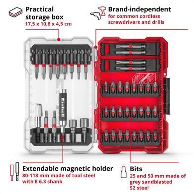 Bits set Einhell M-Case 25-50 mm 42 pcs (118953)