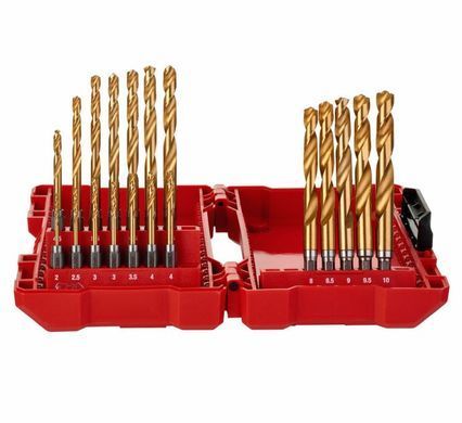 Набір свердел по металу Milwaukee RedHEX HSS-G TiN 2-10 мм 19 шт (48894760)