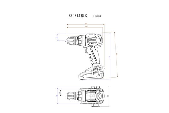 Cordless drill-driver Metabo BS 18 LT BL Q Bund 18 V 75 Nm (602334770)