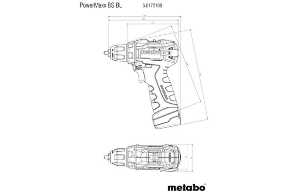 Шуруповерт-дриль акумуляторний Metabo PowerMaxx BS BL 12 В 38 Нм (601721500)