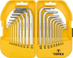 Набір ключів шестигранників Т1.5 - Т50 мм Torx Г-подібний 18 шт TOPEX 35D952
