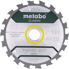 Диск пильний Metabo Power Cut Wood - Classic 190 мм 30 мм (628417000)