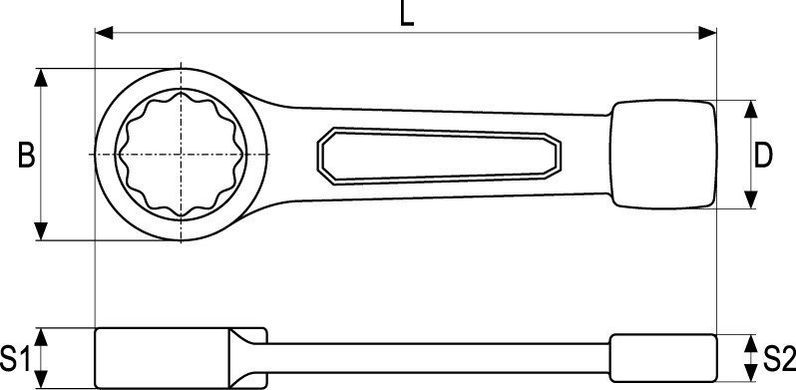 Ключ накидний ударний 55 мм YATO YT-1610