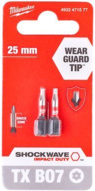 Bits set Milwaukee Shockwave TX BO7 25 mm 2 pcs (4932471577)