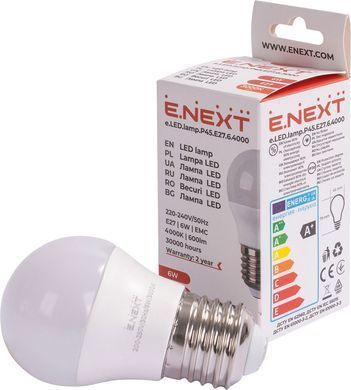 Лампа світлодіодна E.Next e.LED.lamp.P45.E27.6.4000 6 Вт 4000 К (l0650623)