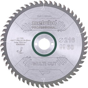 Диск пильний Metabo Multi Cut - Professional 216 мм 30 мм (628083000)