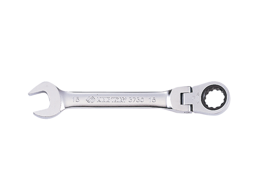 Ключ рожково-накидний 12 мм з храповим механізмом і шарніром KING TONY 373012M