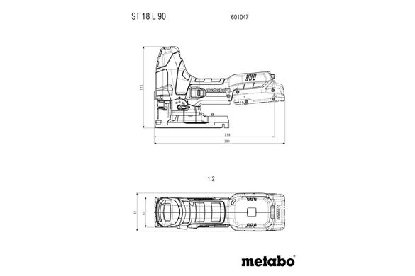 Лобзик акумуляторний Metabo ST 18 L 90 18 В 22 мм (601047850)