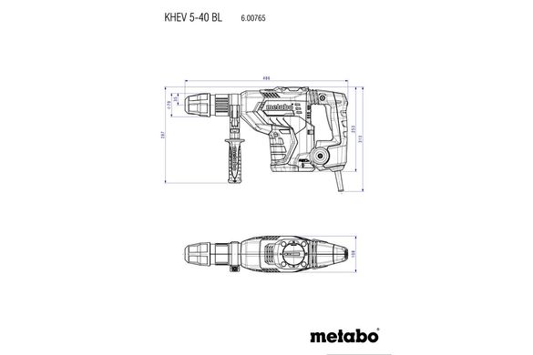 Перфоратор мережевий Metabo KHEV 5-40 BL 1150 Вт SDS-max (600765500)