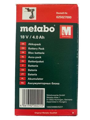 Акумуляторний блок Metabo Li-Power 18 В 4 Аг (625027000)